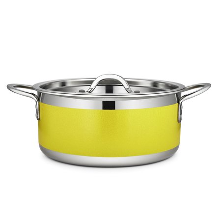 BON CHEF Country French 2 Pot W/Cover 9 3/8"Diax 4 3/8"H 4 Qt 9 Oz - Yellow 71302-CF2-Y